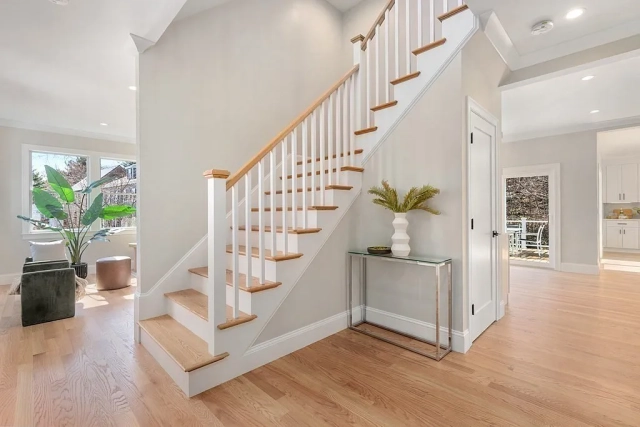 Simple stair with wood balusters